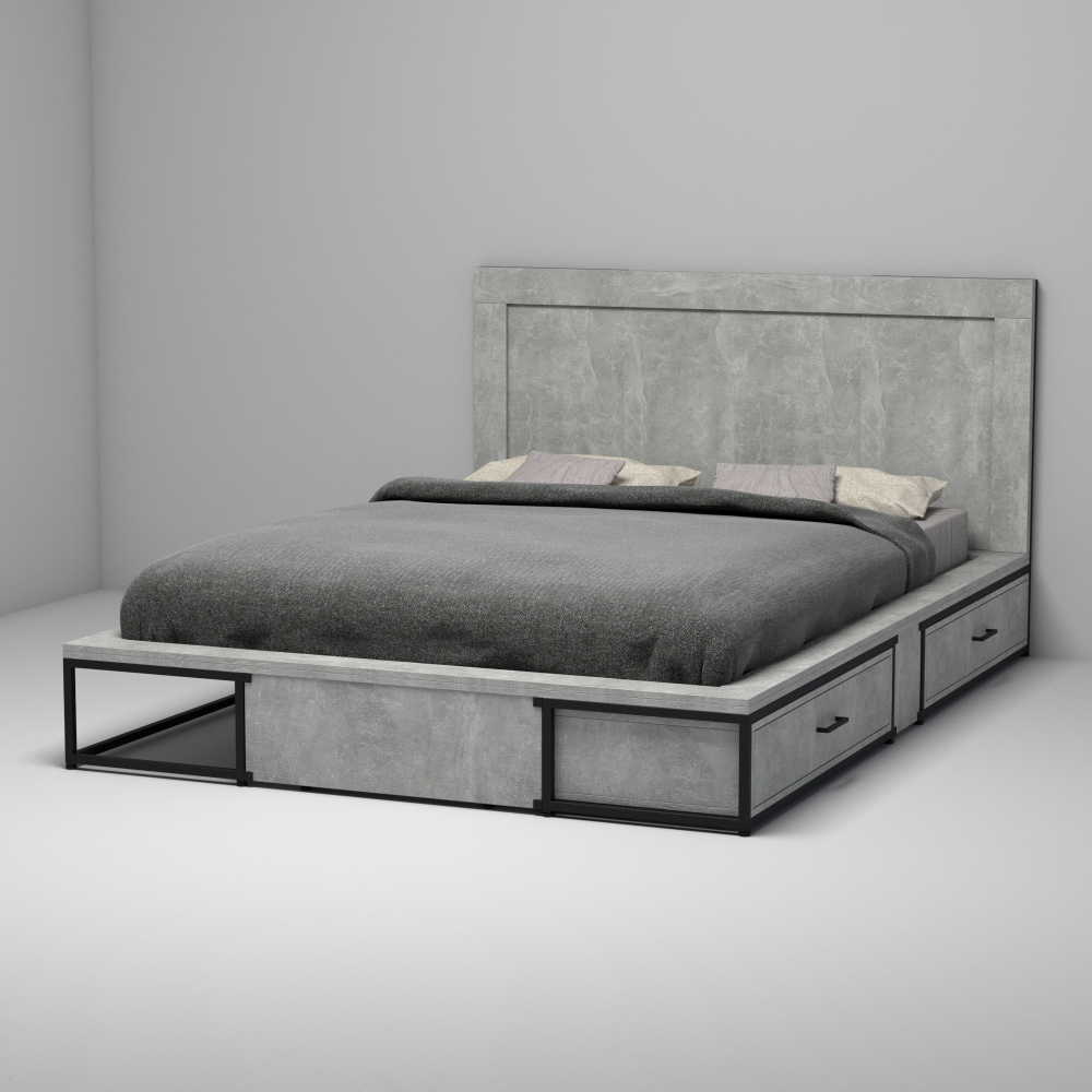 Кровать лофт Анкора 21 +2 ящика с изголовьем